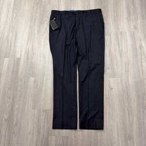 MASSIMO DUTTI Super 130's Wool Trousers Mens 40 (Fits 40x33) Blue Pinstriped NEW